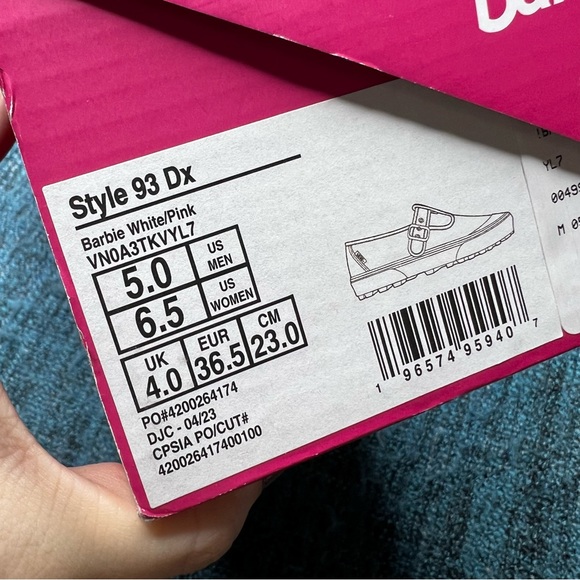 Vans x Barbie Style 93 DX Mary Jane Sneakers in White Pink Limited Edition - Picture 10 of 10